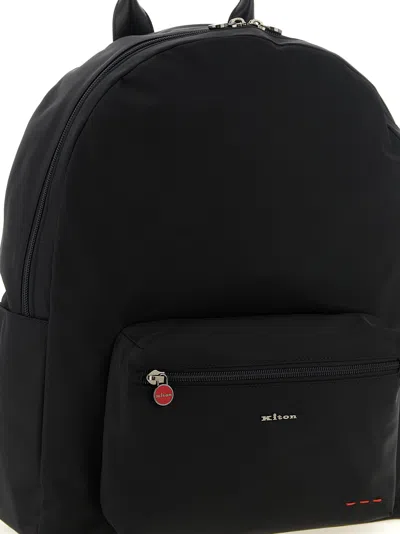 Kiton Logo Backpack In Black