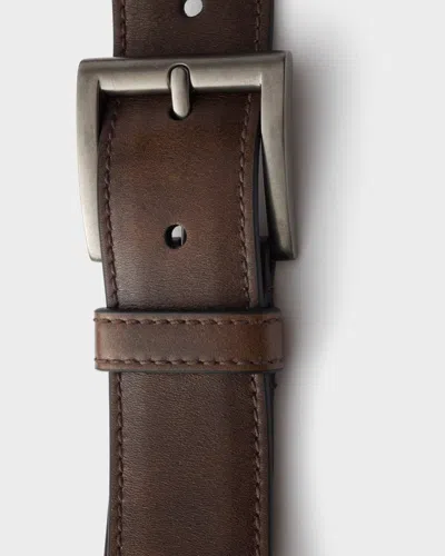 Prada Antiqued Leather Belt In Brown