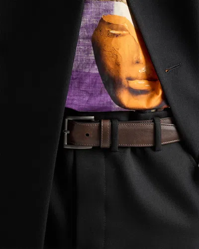 Prada Antiqued Leather Belt In Brown