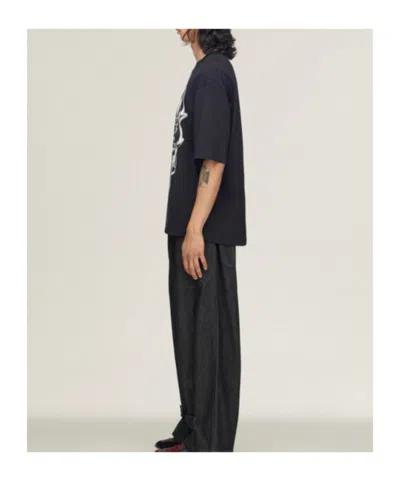 Y-3 Cotton Crew Neck Graphic Print T-shirt In Black