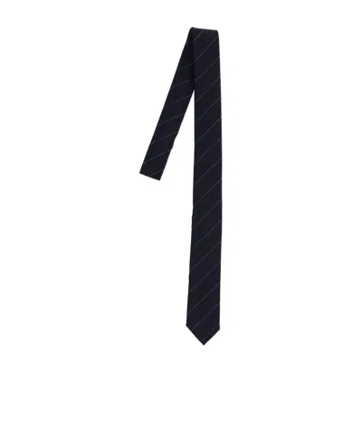 Thom Browne Slim Striped Tie Traditional Pointed Shape In Multi