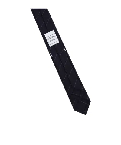 Thom Browne Slim Striped Tie Traditional Pointed Shape In Multi