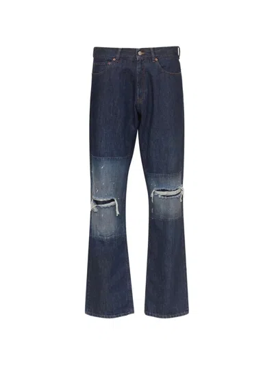 Mm6 Maison Margiela Patchwork Insert Jeans In Blue