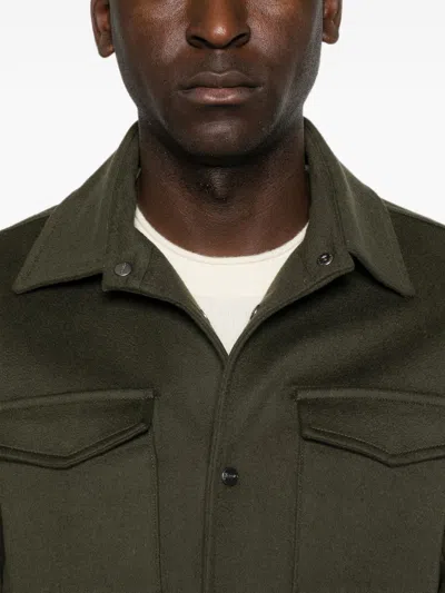 Herno Button-up Chest-pocket Jacket In Green
