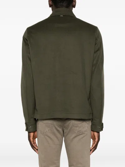 Herno Button-up Chest-pocket Jacket In Green