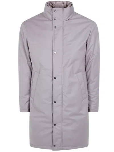 Herno High-neck Press-stud Jacket In Purple