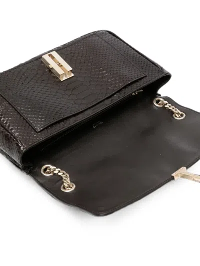 Tom Ford Semi Shiny Printed Python Chain Shoulder Bag In Black