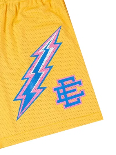 Eric Emanuel Ee Basic Bolt-print Shorts In Yellow