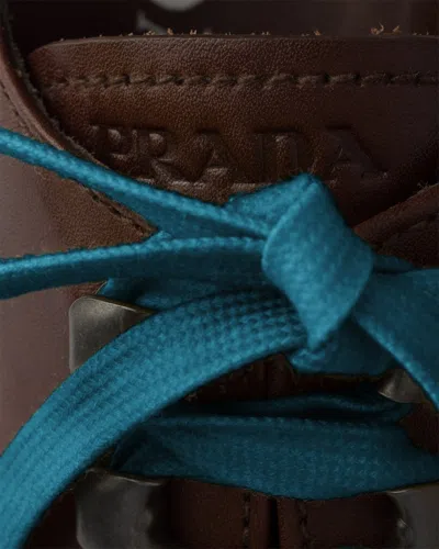 Prada Antiqued-leather Lace-up Shoes In Multi