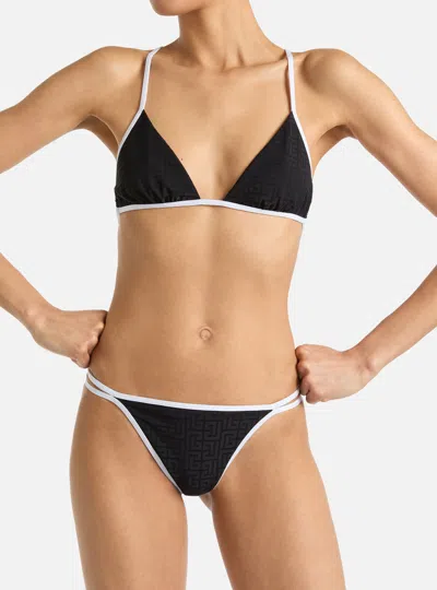 Balmain Monogram Lycra Swimsuit In Black