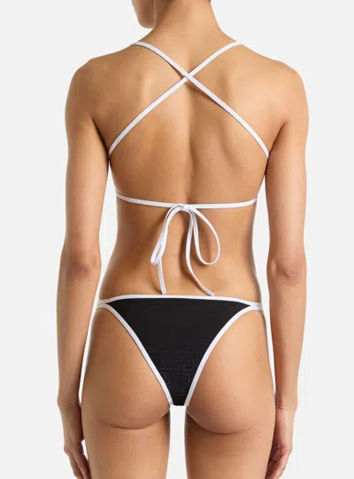 Balmain Monogram Lycra Swimsuit In Black