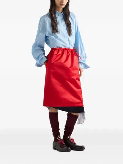 Prada A-line Skirt In Red