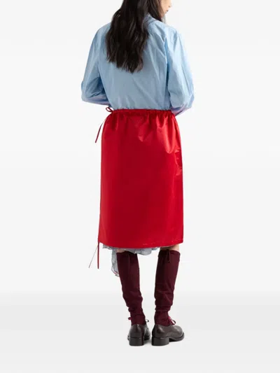 Prada A-line Skirt In Red
