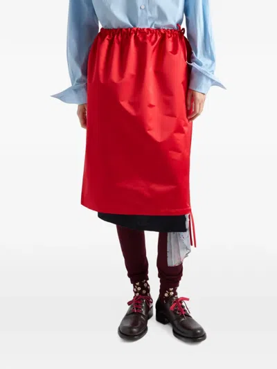 Prada A-line Skirt In Red