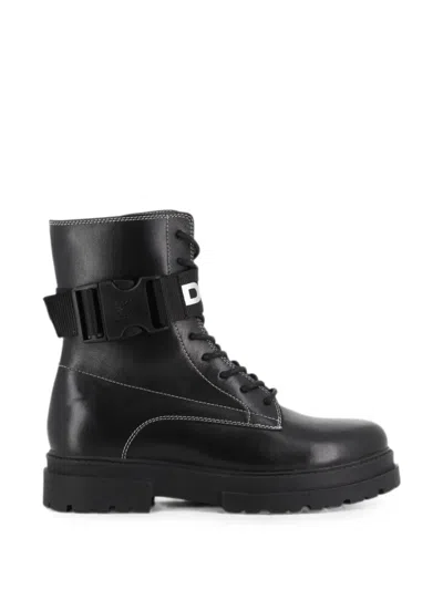 Dkny Buckle-strap Ankle Boots In Multi
