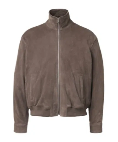 Frame Suede Blouson Jacket In Neutral
