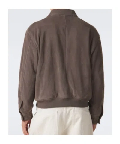 Frame Suede Blouson Jacket In Neutral
