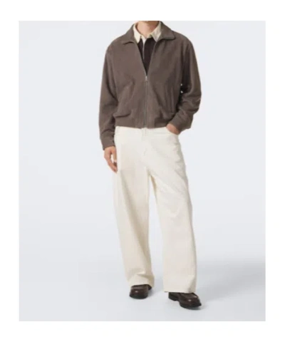 Frame Suede Blouson Jacket In Neutral