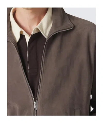 Frame Suede Blouson Jacket In Neutral