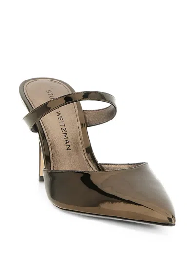 Stuart Weitzman Stuart Power 85 Heeled Mules In Brown