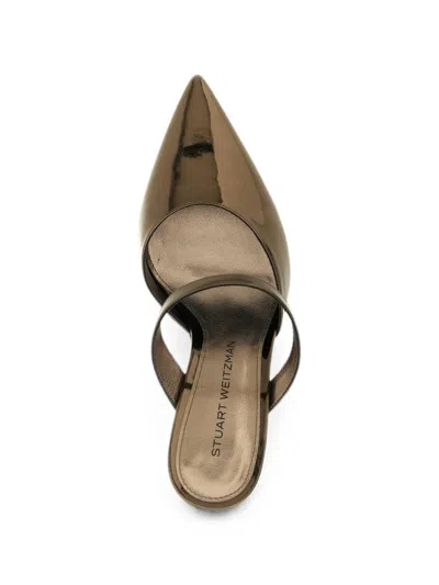 Stuart Weitzman Stuart Power 85 Heeled Mules In Brown