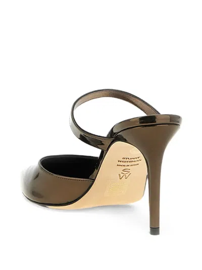 Stuart Weitzman Stuart Power 85 Heeled Mules In Brown