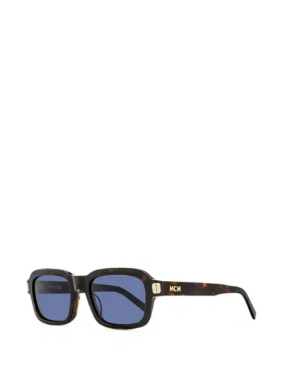 Mcm Rectangular-frame Logo-plaque Sunglasses In Black