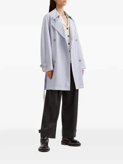 Low Classic Double-breasted Belted Coat In Multi