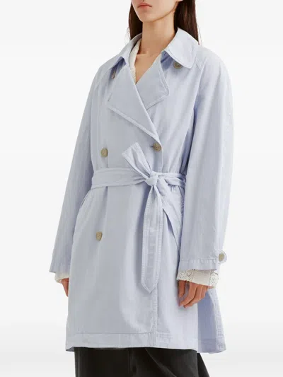 Low Classic Double-breasted Belted Coat In Multi