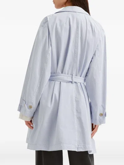 Low Classic Double-breasted Belted Coat In Multi