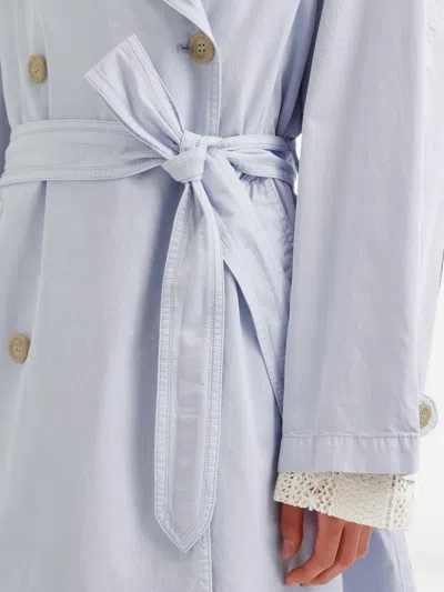 Low Classic Double-breasted Belted Coat In Multi