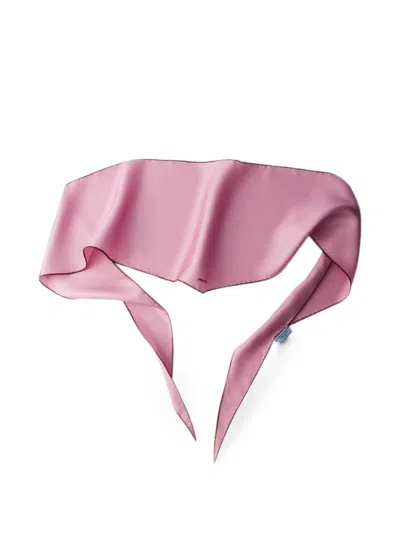 Prada Twill Scarf Refined Edge Detail Design In Pink
