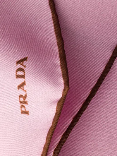 Prada Twill Scarf Refined Edge Detail Design In Pink