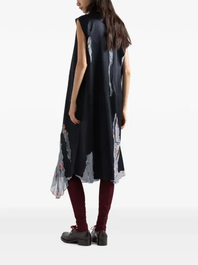 Prada Devoré Satin Dress In Blue