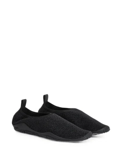 Jil Sander Glitter-effect Pull-tab Sneakers In Black
