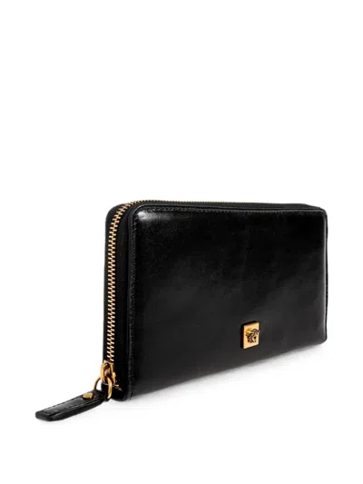Versace Severine Leather Wallet In Black