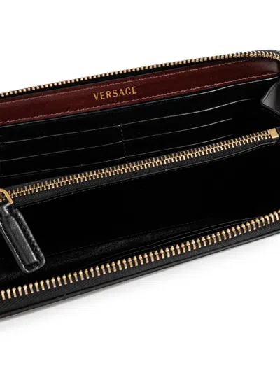 Versace Severine Leather Wallet In Black