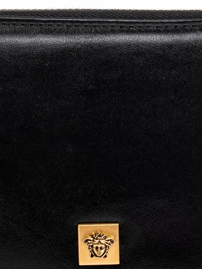 Versace Severine Leather Wallet In Black