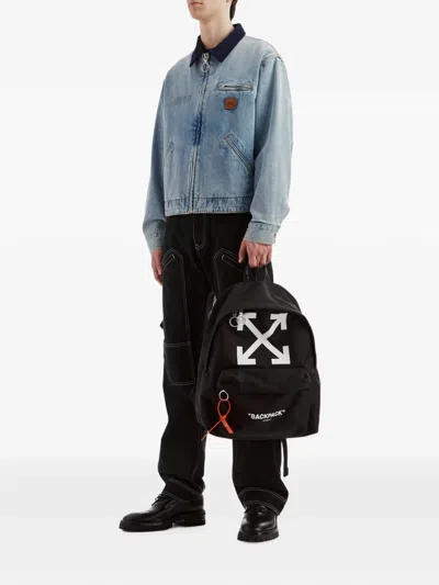 Off-white Arrows-print Zip-front Backpack In Black