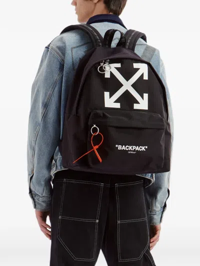 Off-white Arrows-print Zip-front Backpack In Black