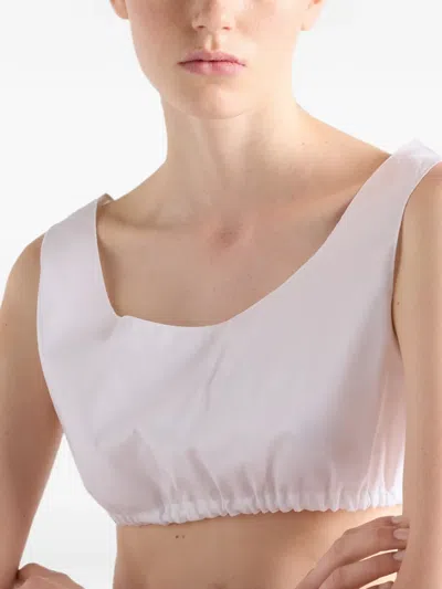 Prada Poplin Top In White