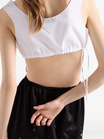 Prada Poplin Top In White