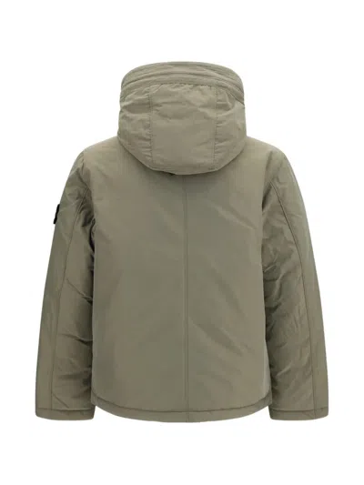 Stone Island Bicolor Polyester Shell Jacket In Gray