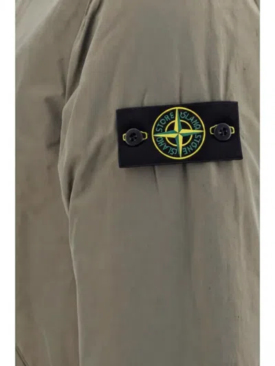 Stone Island Bicolor Polyester Shell Jacket In Gray