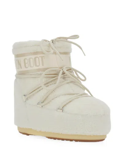 Moon Boot Icon Low Shearling-effect Boots In Gold