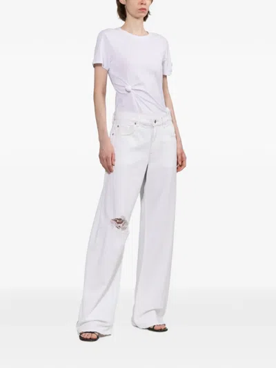Helmut Lang Distressed Bootcut Jeans In Multi