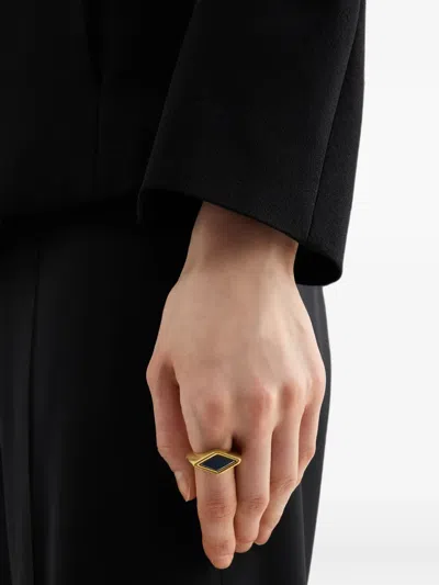 Jil Sander Argyle-pattern Handcrafted Ring In Gold