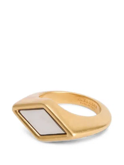 Jil Sander Argyle-pattern Handcrafted Ring In Gold