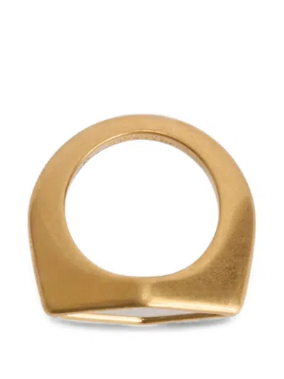 Jil Sander Argyle-pattern Handcrafted Ring In Gold