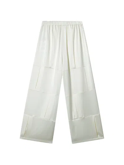 Enföld Patchwork-design Palazzo Pants In White